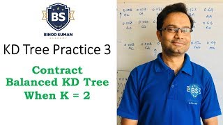 KD Tree Practice 3 | Contract Balanced KD Tree When K = 2 | K-D Tree | K Dimensional Tree