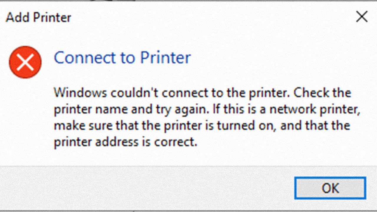 Easy Fix Windows Cannot Connect To The Printer Youtube