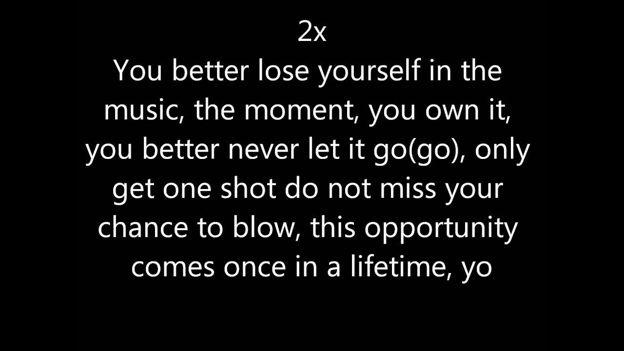 Eminem - Lose Yourself Lyrics Clean - YouTube Music