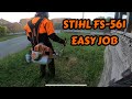 STIHL FS-561C-EM is playing with little grass