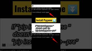 How to install Pygame in Python #pygame #tutorials #python #shorts