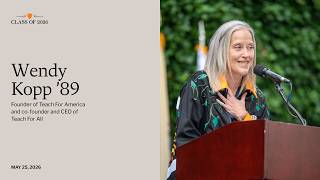 Teach For America's Wendy Kopp addresses Princeton University's Class of 2026