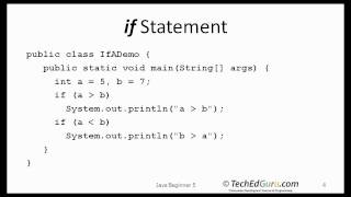 Java Beginner 5 - Making Decisions, if, select case