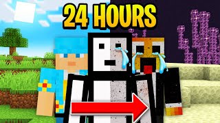 Playing Minecraft for 24 HOURS Straight! [FULL MINECRAFT MOVIE]
