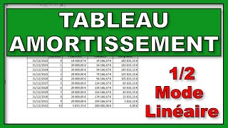 Tuto : tableau d'amortissement (1/2 - linéaire)