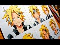 Drawing Kaminari Denki in 9 different anime styles