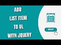 Add list item to ul tag with jQuery [HowToCodeSchool.com]