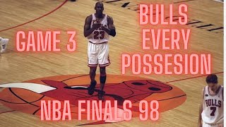Chicago Bulls Every Possesion in NBA Finals 1998 Game 3 vs Utah Jazz