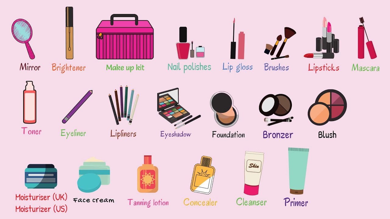 Makeup And Cosmetics Vocabulary Words With Pictures - YouTube