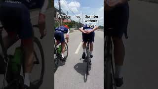 Climber vs. Sprinter without hands! Who will win? #procycling #bike #cyclist #climber #sprinter