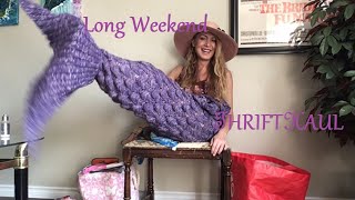 Long weekend THRIFT HAUL.🧜🏽‍♀️🖼️🛍️🪑🎉Home decor, vintage ART,accessories   & freebies