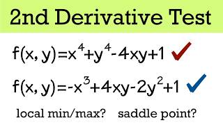Calculus 3: How to find the local min/max or saddle points using the 2nd derivative test