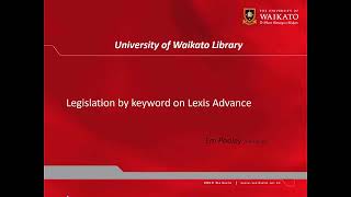Legislation by keyword on Lexis Advance