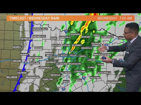 DFW Weather: Latest Timing On Wednesday Rain - YouTube