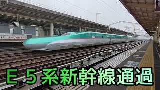 【通過】大迫力⁉E5系新幹線の駅通過シーンJapanese bullet train\