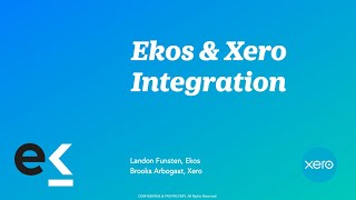 Webinar: Ekos \u0026 Xero Integration Information Session