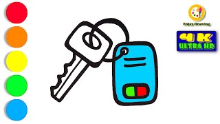 CAR KEY Drawing: How to Draw A CAR KEY EASY for Kids | ENJOY DRAWING