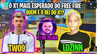 TWO9 VS LDZINN - O X1 MAIS ESPERADO DO FREE FIRE PRA DECIDIR QUEM É O REI DO X1 - X1 DO ZELIKA!