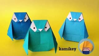 ペンギンの折り方 作り方 かわいい 立体 箱ペンギン