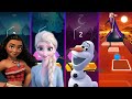 frozen elsa vs anna vs moana vs olaf tiles hop let it go love is an open door