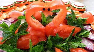 DIY Salad Decoration | Tomato Swan | Fruit & Vegetable Carving Lessons