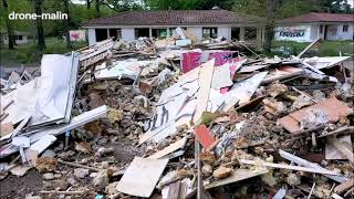 Vue aérienne par drone des travaux de la cité Lafayette à Evreux