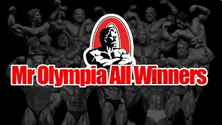 Mr Olympia All Winners 1965 - 2023 featuring Arnold, Ronnie Coleman and others