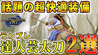 【MHRise】超快適な達人芸太刀は100回斬っても大丈夫！テンプレ装備2選【モンハンライズ】