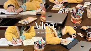 Vlog*冬日舒适宅家生活｜书桌routine｜学习日常｜手帐｜轻松｜studywithme