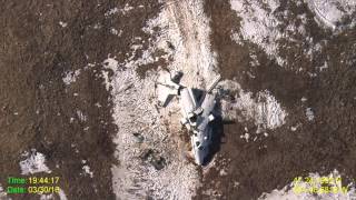 Aerial video of accident site in Îles-de-la-Madeleine (view from top, zoom out)