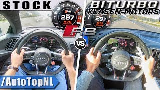 AUDI R8 V10 Plus 610HP vs 1000HP AUDI R8 V10 BiTurbo Klasen | 0-300km/h & AUTOBAHN POV by AutoTopNL