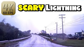 Driving Straight Into a CRAZY Lightning Storm in Springfield, IL 4k Video