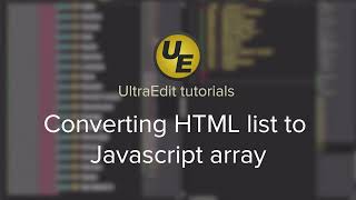 Data Formatting using UltraEdit: Convert HTML list to Javascript array