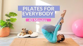 Mat Pilates for Everybody - 40 Minute Class for Every Level | Dogs Welcome to Join in!