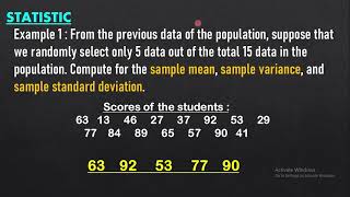 COMPUTING PARAMETER AND STATISTIC STATISTICS & PROBABILITY