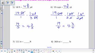 Math 6 Lesson 6 7 Changing Units in the Customary System