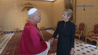 Pope Leo XIV receives in audience the President of the Swiss Confederation: Karin Keller-Sutter