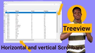 Treeview with Vertical and Horizontal Scrollbars | Python Tkinter GUI