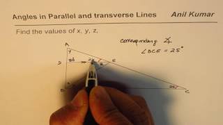 Angles in a Triangle with Parallel Lines