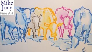 how to paint cows in watercolour