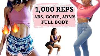 1,000 Reps Full Body Workout | Burn Belly Fat | Home Workout
