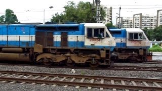 EPIC overtake WDP-4 20054 Udyan crushes WDP-4 20034 at 90+Kmph!!