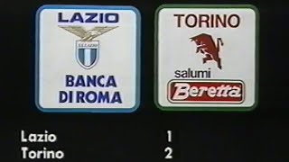 Lazio-Torino 1-2 (Signori, Aguilera, aut.Gregucci) del 8 Novembre 1992 stadio Olimpico, calcio.