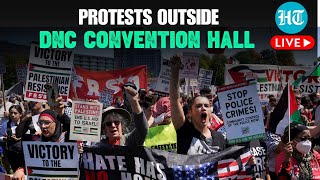 DNC LIVE: Massive Protests Outside Democratic National Convention Hall In Chicago | Kamala | Trump