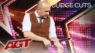 Mat Ricardo CHOPS INTO HIS OWN ARM?! This Will Shock You - America's Got Talent 2019