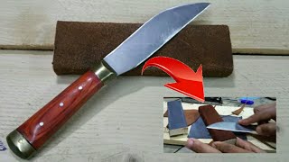 صنع مسن الجلد للسكاكين  Making leather serrations for knives