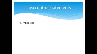 java tutorial for beginners 13 Control Statements