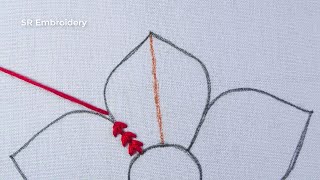 Hand Embroidery New Fancy Elegant Color Layering Amazing Needle Work Flower Design Easy Tutorial