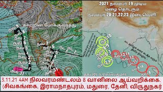 3.11.21 4AM நிலவர மண்டலம் 8 வானிலை ஆய்வறிக்கை. (சிவகங்கை, இராமநாதபுரம், மதுரை, தேனி, விருதுநகர்