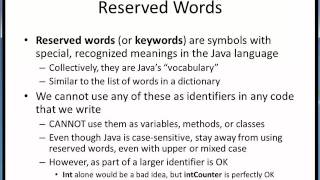 reserved words